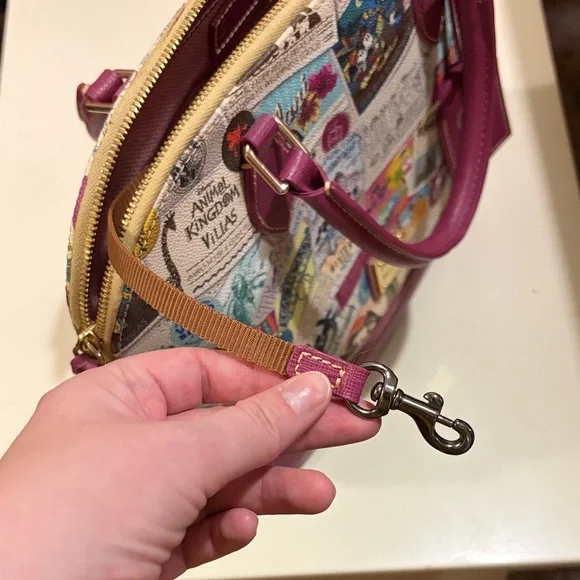 Dooney & Bourke Purple and Cream Satchel - Picture 4 of 7